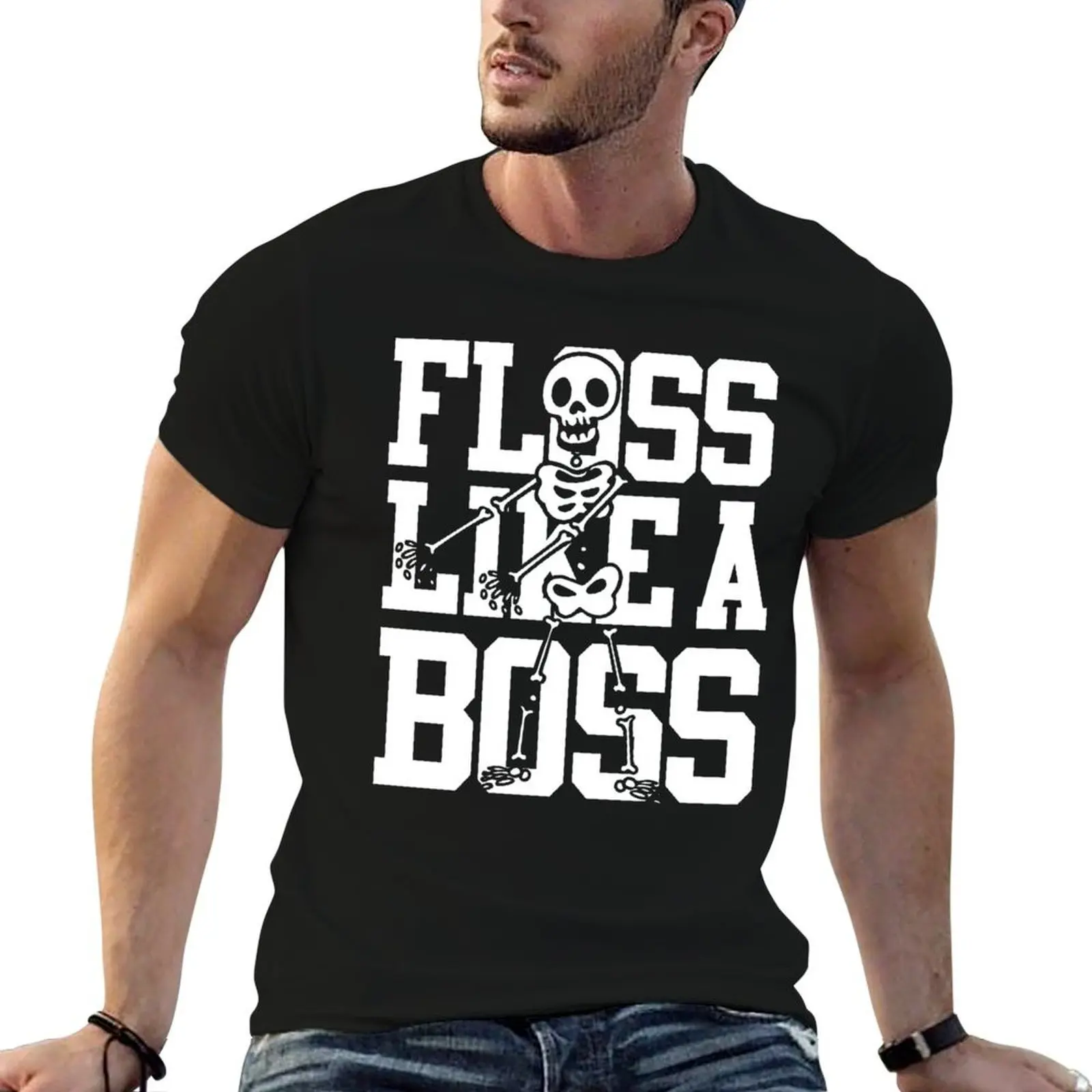 Floss Dance Skeleton Boy Floss Like A Boss Halloween T-Shirt gifts for boyfriend oversizeds t shirts for men pack