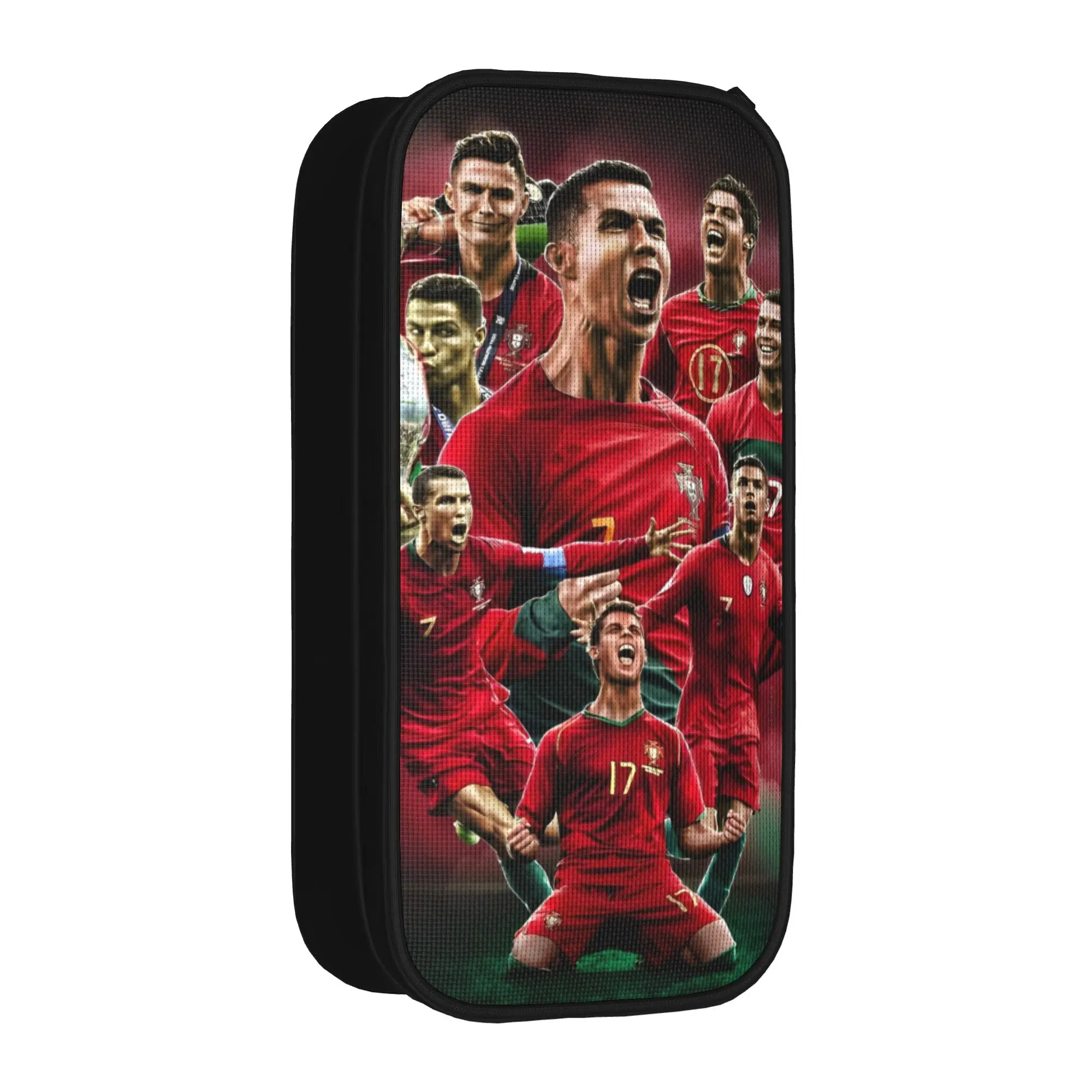 Piórniki piłkarskie, urocze piórniki z motywem piłki nożnej, torba Ronaldo, piórniki szkolne o dużej pojemności dla uczniów, kosmetyczki, piórniki. — zdjęcie produktu 2