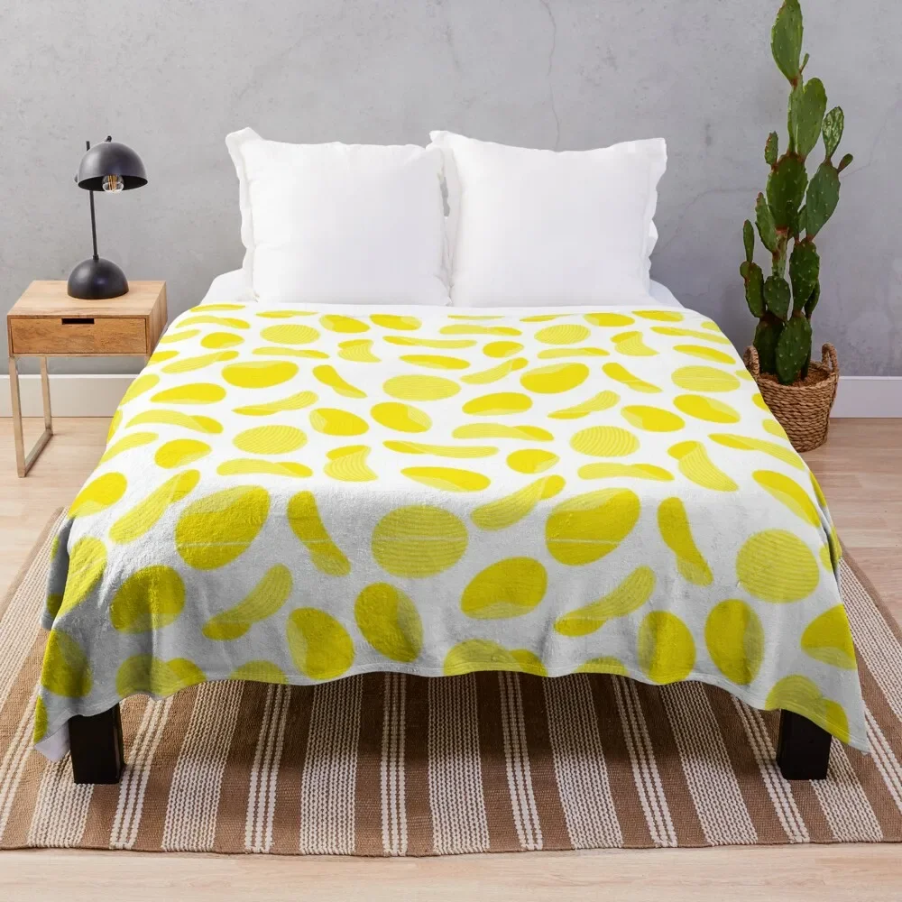 Potato Chips Flannel Throw Blanket King Queen Twin Size Lightweight Warm Super Soft for Bed Sofa Couch Gift for Kids Boys Girls