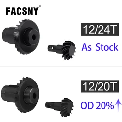 12T/24T 12T/20T FCX24 Steel Overdrive Helical Axle Gears Bevel Gear Set For FMS 1/24 1/18 RC Crawler FCX18 Fcx 24 Upgrade Parts