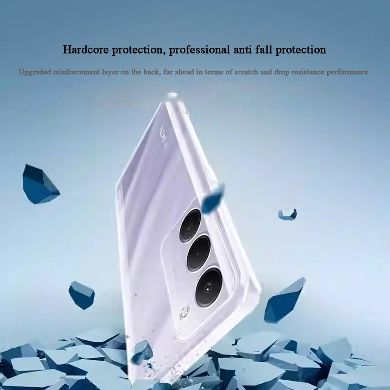 Fundas de silicona transparente suave para teléfono móvil Redmi 15 Redmi15 4G 5G Ultra delgada 360 carcasa protectora completa transparente de TPU