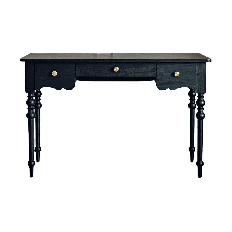 

Solid wood retro Tut desk home American study desk living room writing desk French dressing ta le