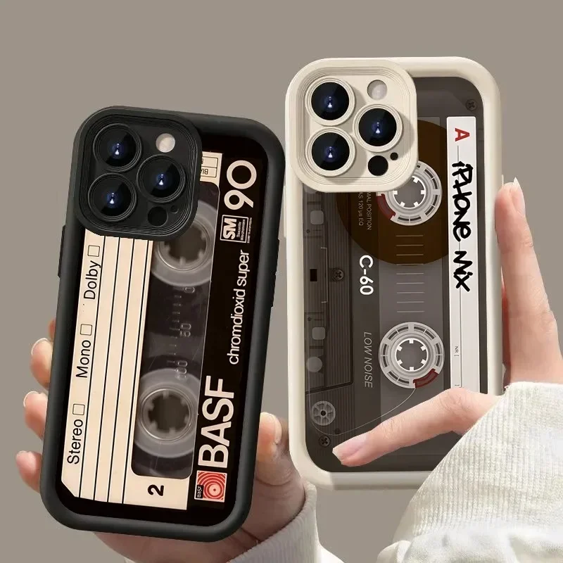 幸運のテープ柄シリコン製ソフトフォンケース iPhone 16 15 14 Plus 13 12 11 Pro Max用 耐衝撃シリコン製背面フォンカバー