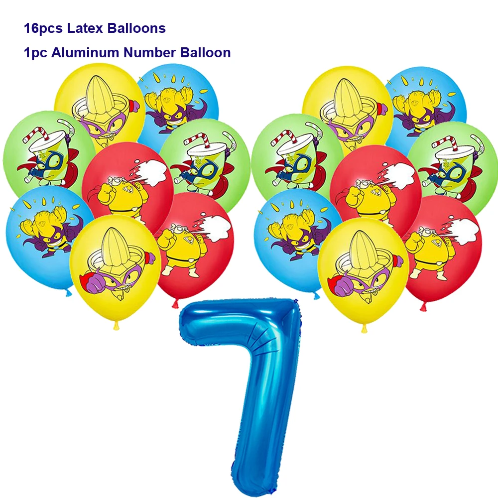 لافتة تزيين حفلات أعياد الميلاد من Superthings، خلفية بالون Superzings، أدوات المائدة، أغطية الكيك، مستلزمات الحفلات، ألعاب الأطفال #6