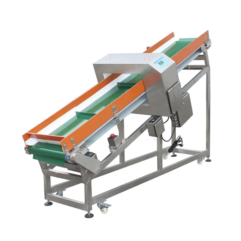 Custom Inclined Conveyor Belt Metal Detector for Food Plastic Industry