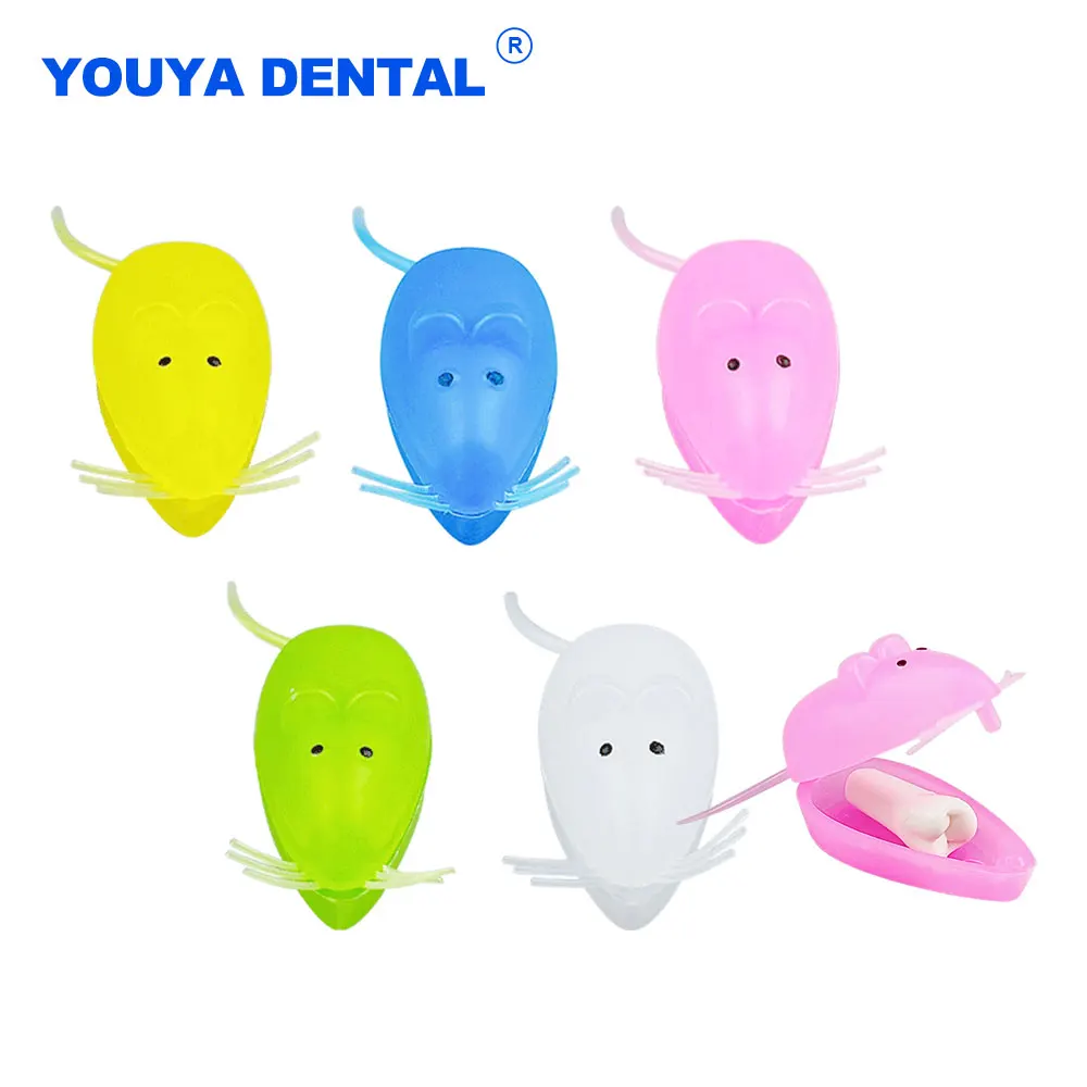 Mini Mouse Shape Cute Baby Save Tooth Box Plastic Milk Teeth Storage For Boy Girl Gift Collect Case Organizer Container 100pcs