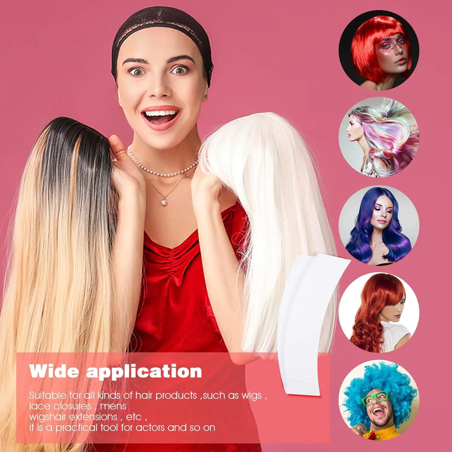 36PCS Wig Tape for Lace Front Wigs - Invisible Waterproof Double Side Tape Strips for Hairpieces and Hair Extensions view 4