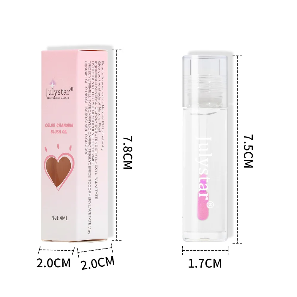 Julystar-colorete en polvo 2 en 1, brillo de labios, Doble Uso de labios y mejillas, chica, cosméticos, maquillaje para mujeres, cosméticos que cambian de Color