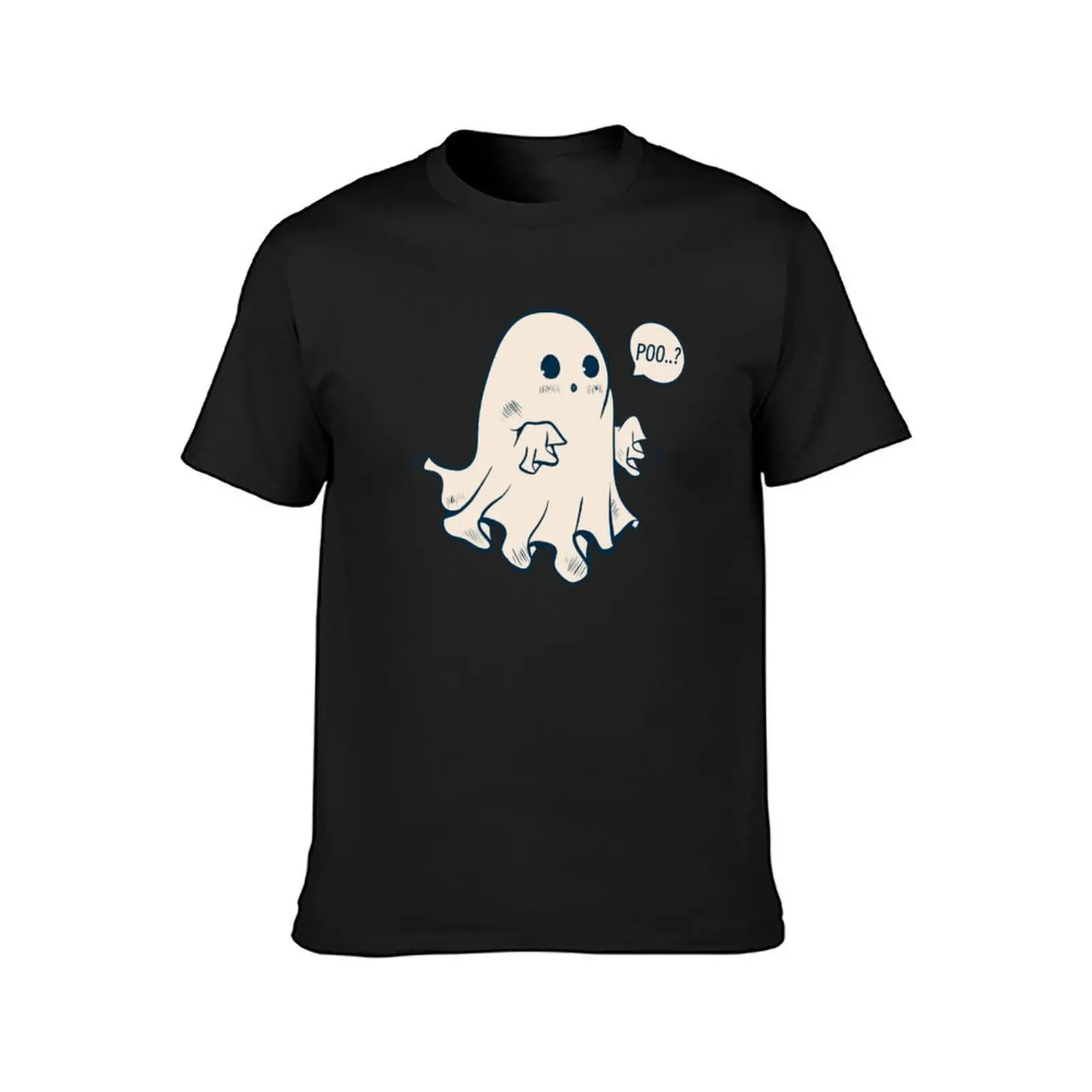 Cute funny little ghost wants to scare, but doesn’t know how T-Shirt plain cute clothes summer tops mens funny t shirts