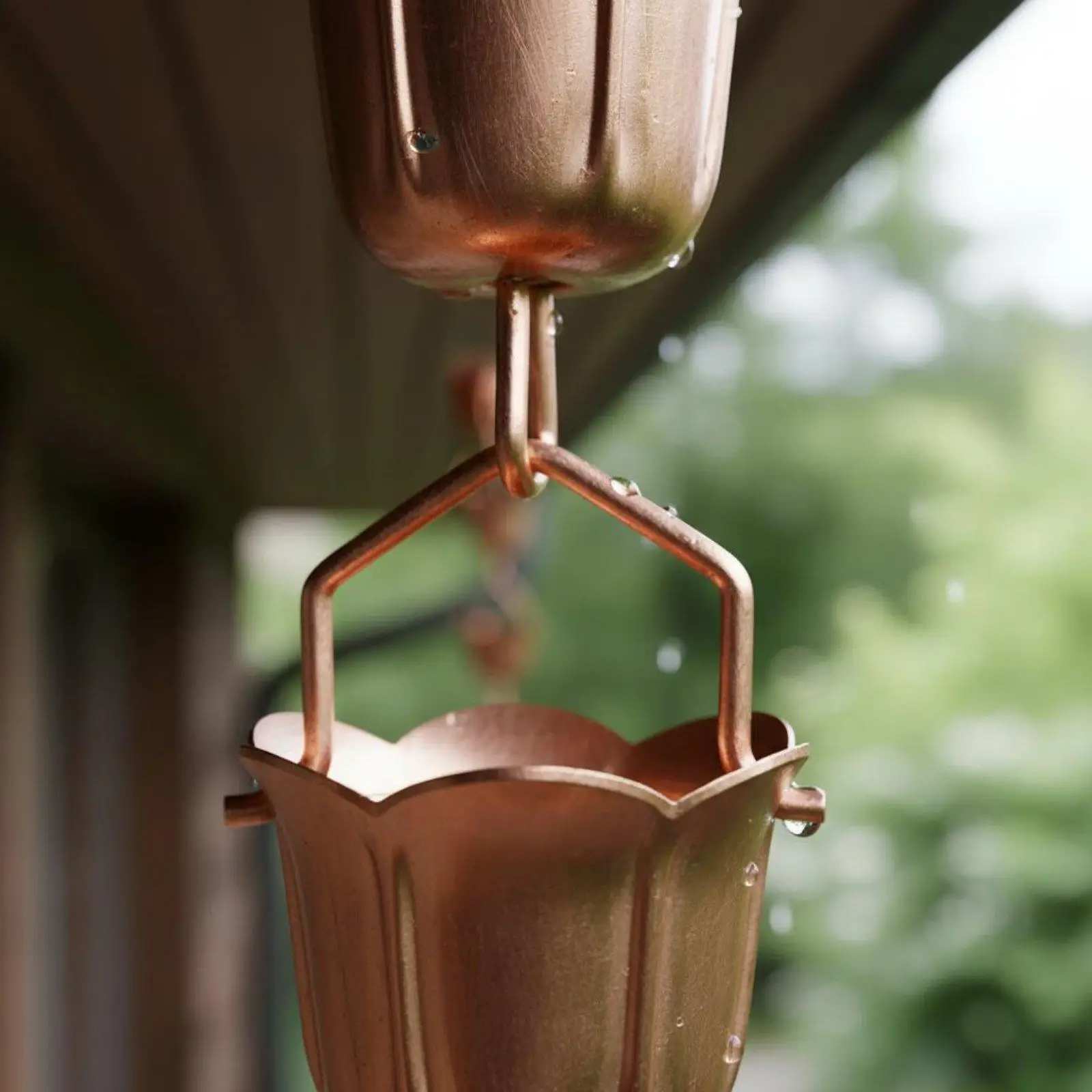 Rain Chain Artistic Design Roof Drainage Weather Resistant for Courtyard, Gazebo