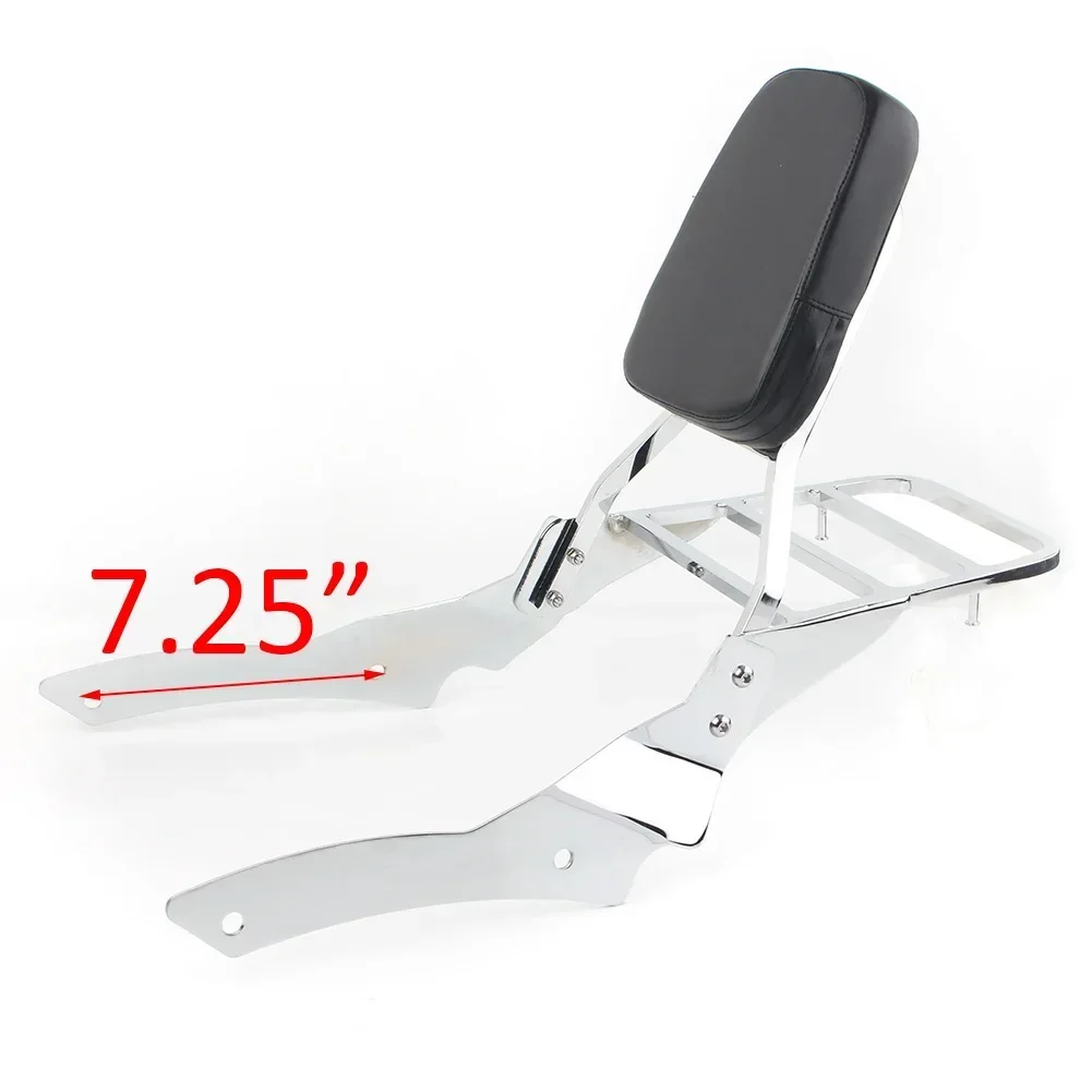

Motorbike Rear Passanger Backrest Sissy Bar w/ Luggage Rack Pad For Yamaha Drag Star V-Star 400 650 Custom 1996-2011 Chrome
