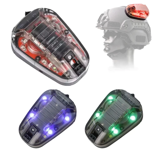 BOOIU luz de señal para casco táctico, linterna LED IR/estroboscópica IFF, luz de señal de supervivencia para deportes al aire libre