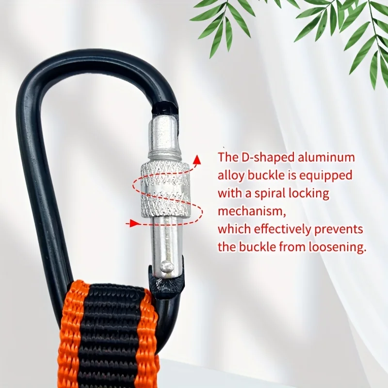 Safety Bungee Tether Tool Lanyard With Carabiner Hook Climbing Working Anti-Falling Safety Rope Aerial Work Climbing Accessories