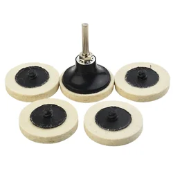 Polishing Pads 10pcs 50mm 2inch Compressed Wool Felt Disc Polishing Buffing Pads Wheels 1pc Holder For Polishing Chrome Wood