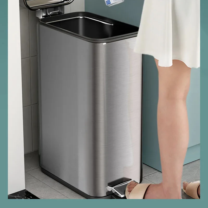 Stainless Steel Step Trash 5L Rubbish Bin For Kitchen And Bathroom Silent Trash Can Home Waterproof Waste Bin