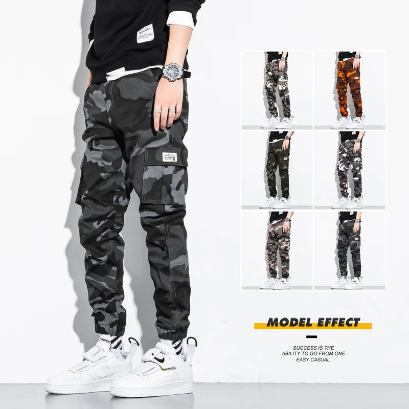 

Prowow Men's spring and summer new casual pants Sports loose leggings Nine point camouflage pants Outdoor Cargo pants