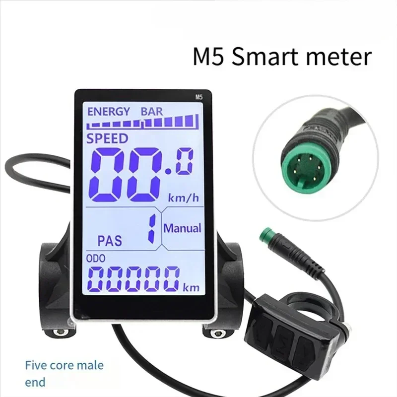 Medidor de exibição lcd para bicicleta elétrica superior, 5 pinos 24v 36v 48v 60v e scooter m5, painel lcd, acessórios para bicicleta elétrica