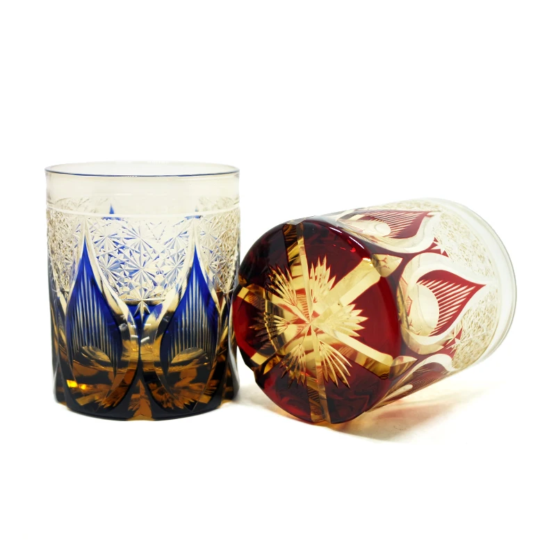 Hand engraved candle pattern 250ml 8oz drinking glass spirit glass rock glass
