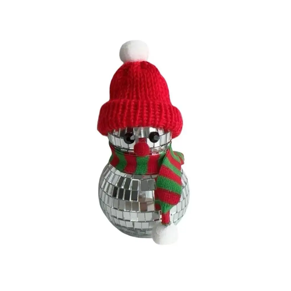 2024 Exquisite Hooded Snowman Ornaments Creative Cute Mirror Crutch Disco Snow Stick Pendant