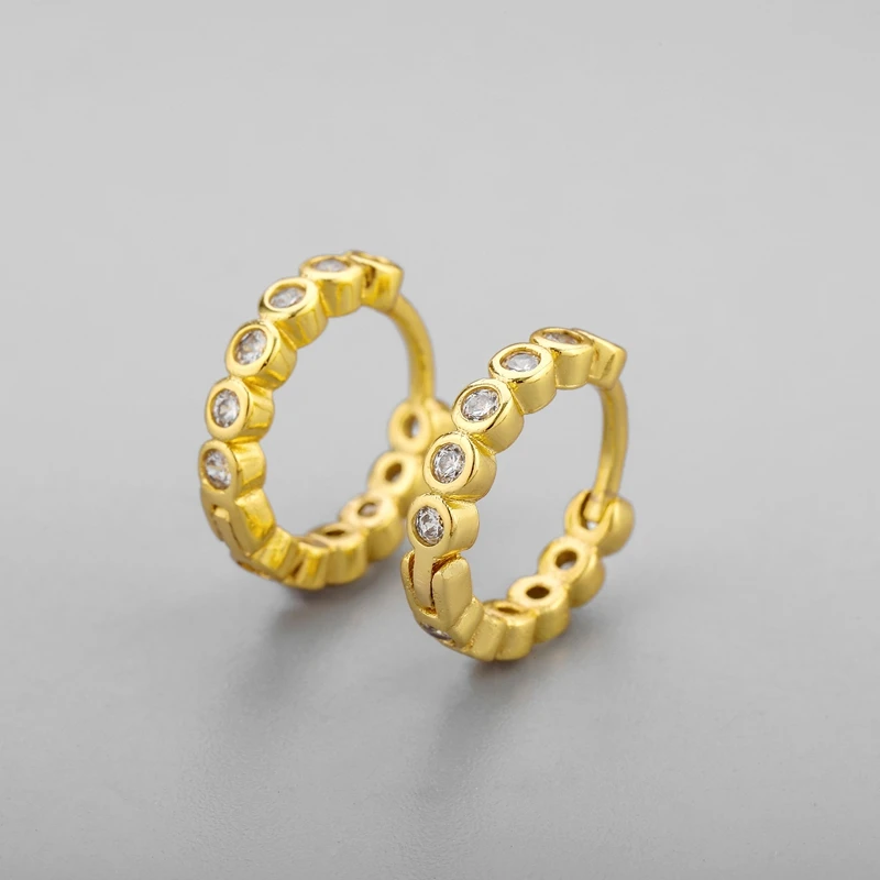 ANENJERY CZ Zirkon Kreis Creolen für Frauen Männer Punk Trendy Party Zubehör Mode Schmuck Geschenk – Detail 20