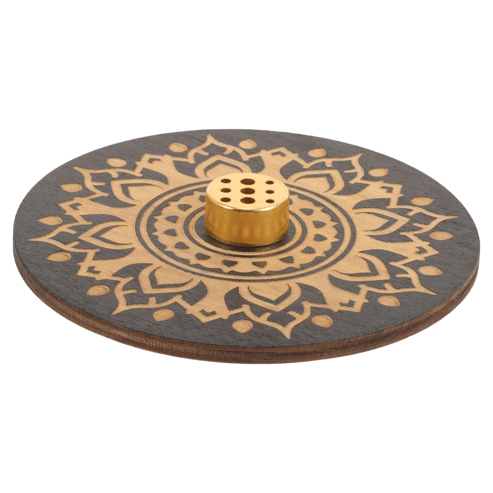 

1pcs Wooden Incense Burner Vintage Round Holder For Stick Incense Home Decor Desktop Ornament Censer Plate Travel Use