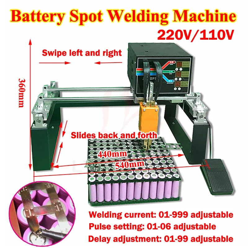 

Manual Battery Spot Welding Machine For 18650 32650 Lithium Batteries Pack Nickel Strip Welding Precision Pulse Welder 220V 110V