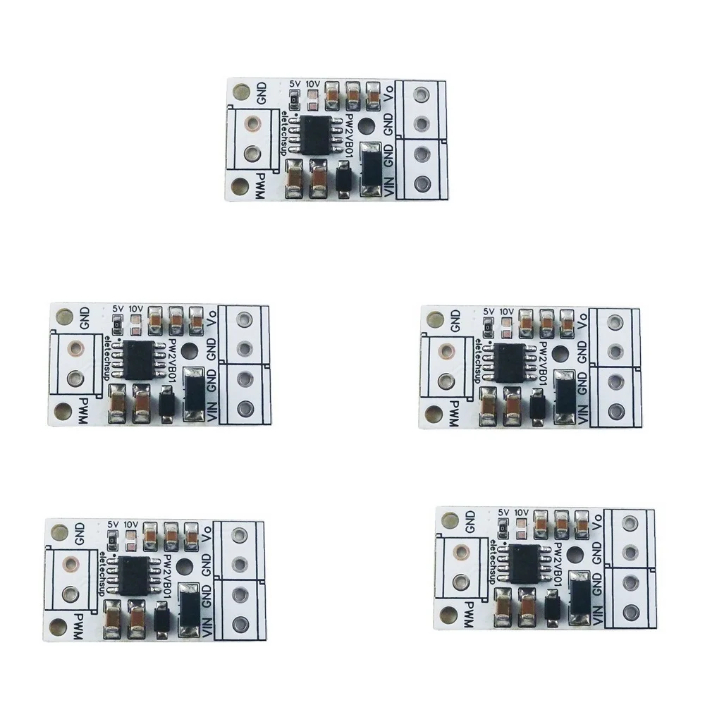 5PCS PWM to DAC Converter Input Pulse Signal Output 0-5V/0-10V Voltage Analog for Arduiuo MEGA2560 PLC Raspberr Pi ESP32 NodeMCU