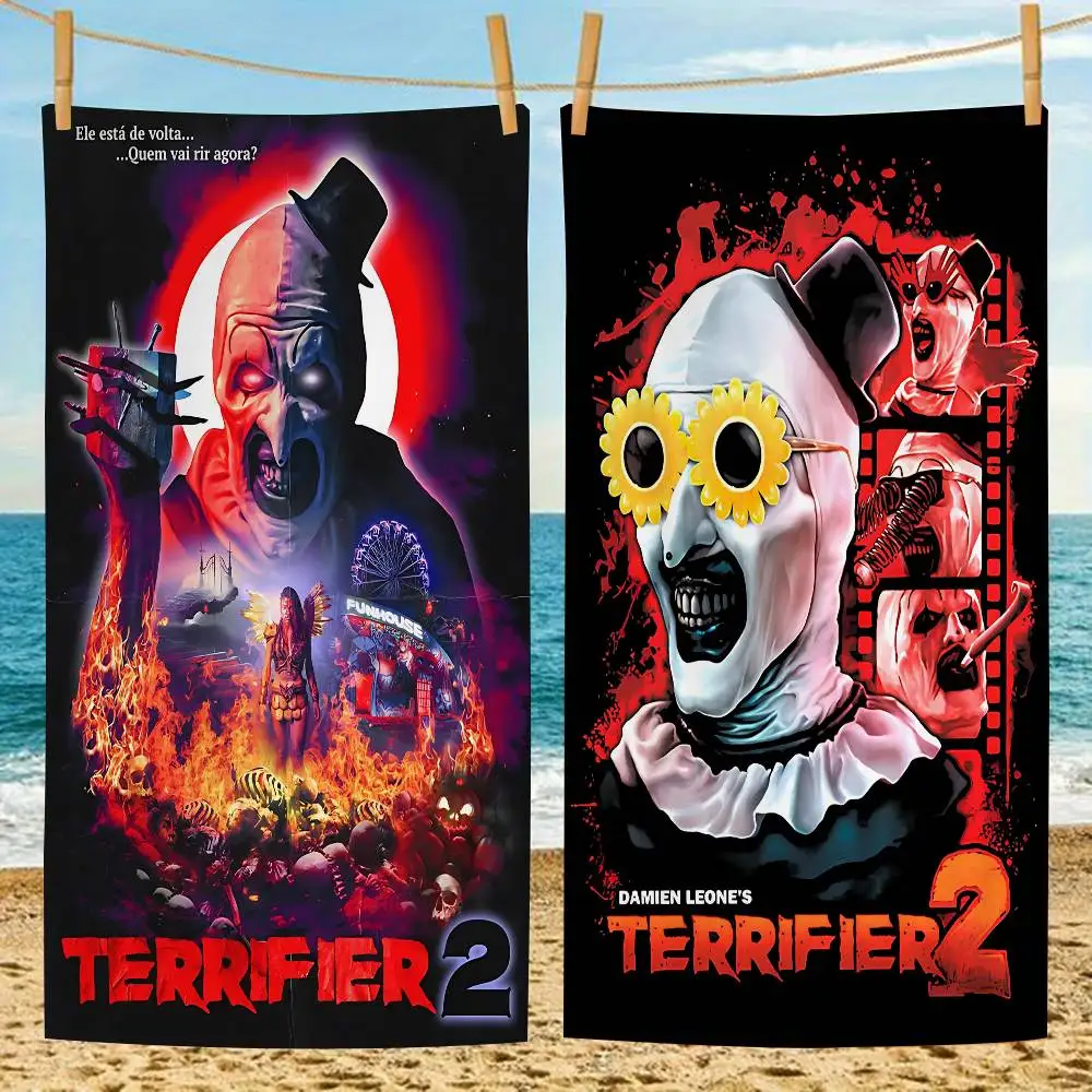 Horror Movie T-Terrifier Microfiber Blanket Quick Drying Beach Towels Oversized Printing Super Absorbent Pool Towel Blanket