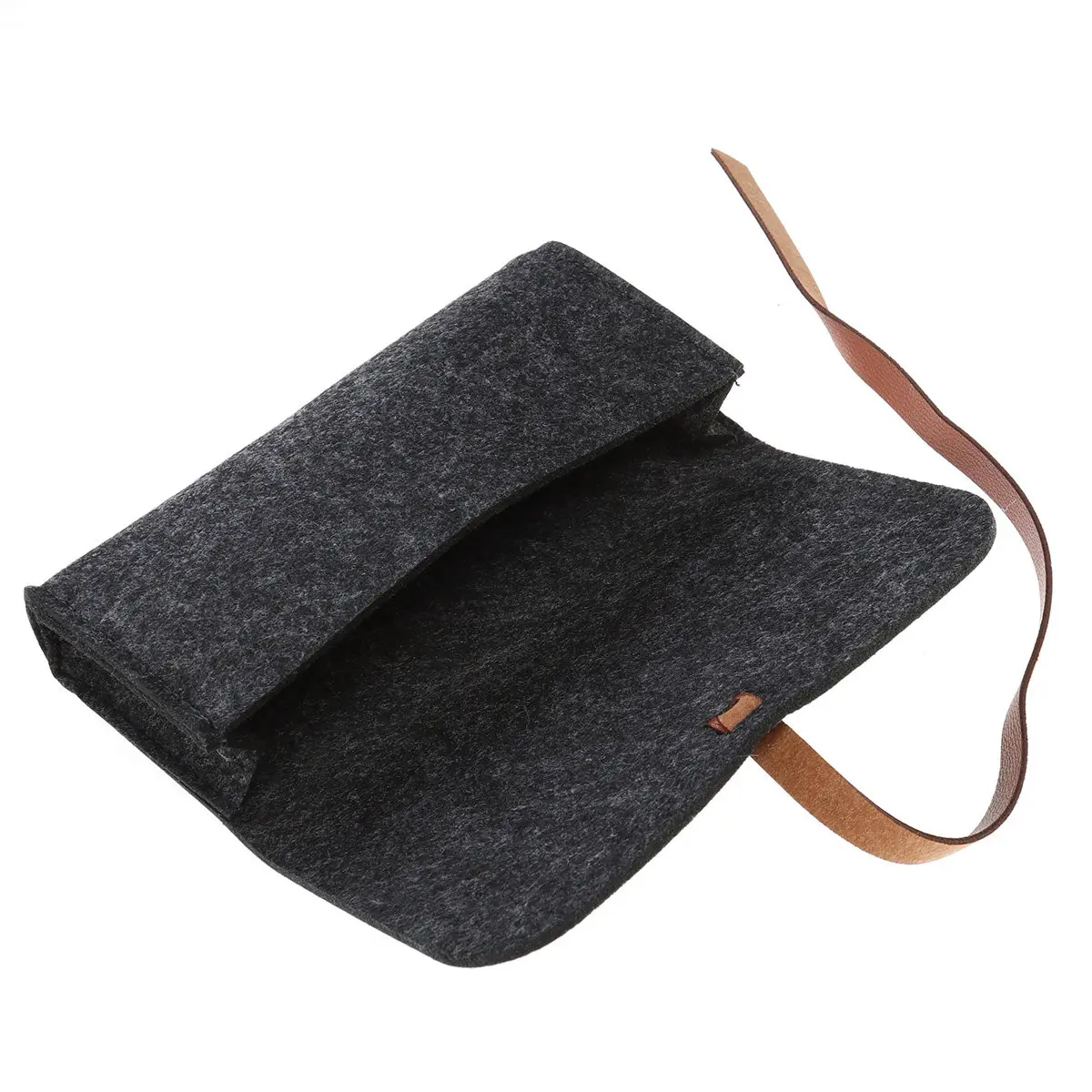 Felt Eyeglasses Case Dark Grey Compact Travel Friendly Glasses Storage Bag for Sunglasses Makeup Pens and Cosmetics