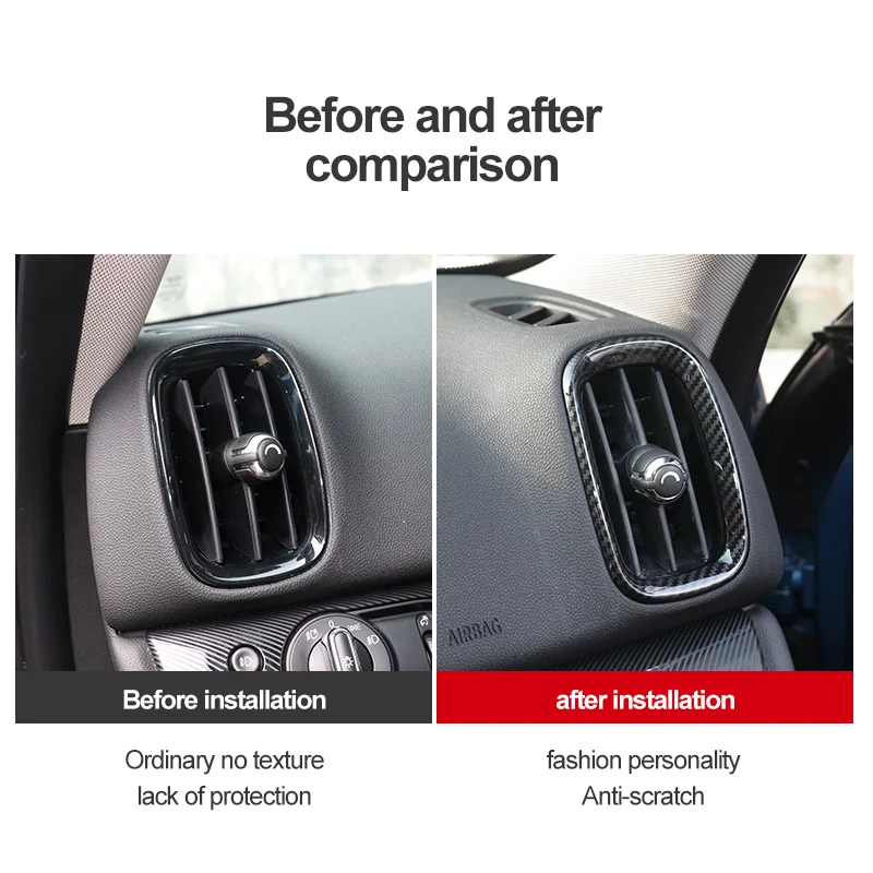 Car Air Outlet  Shell for Bmw Mini F60 Countryman 4pcs Front Air Conditioner Decorative Frame ABS Plastic Sticker Car Styling view 4