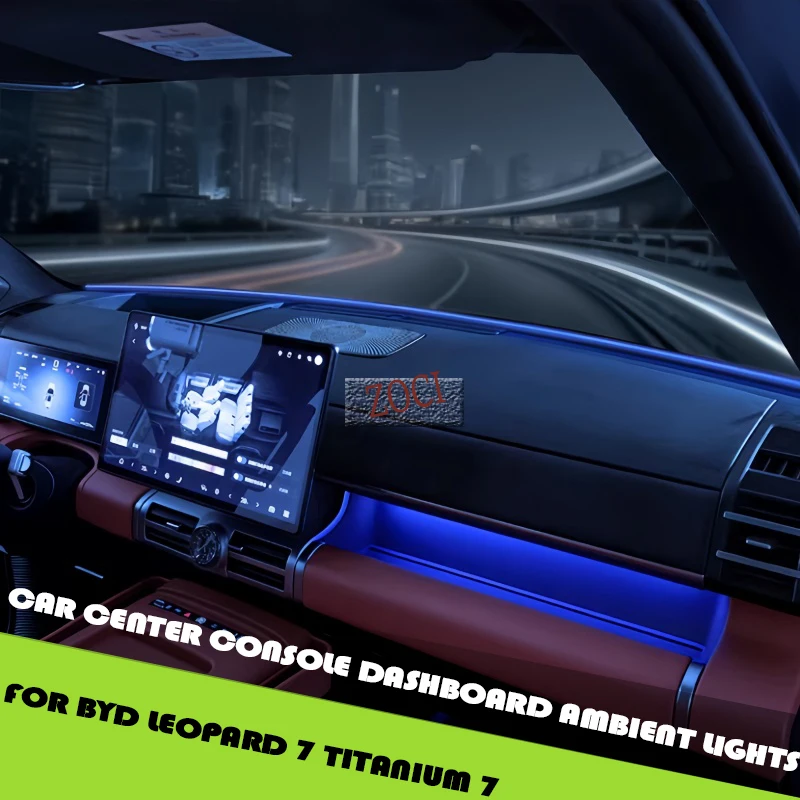 Fit for BYD Leopard 7 Titanium 7 Modified Car Front Windshield Through Light Car Center Console Dashboard Atmosphere Lights