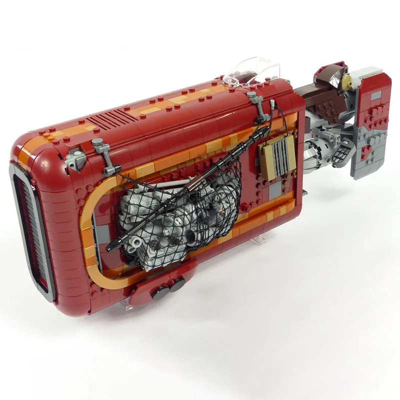 1536+ Pezzi MOC UCS Rey's Speeder - Star Bat Speeder Bike - Blocchi di costruzione modulari - Modello educativo - Regalo di compleanno fai da te