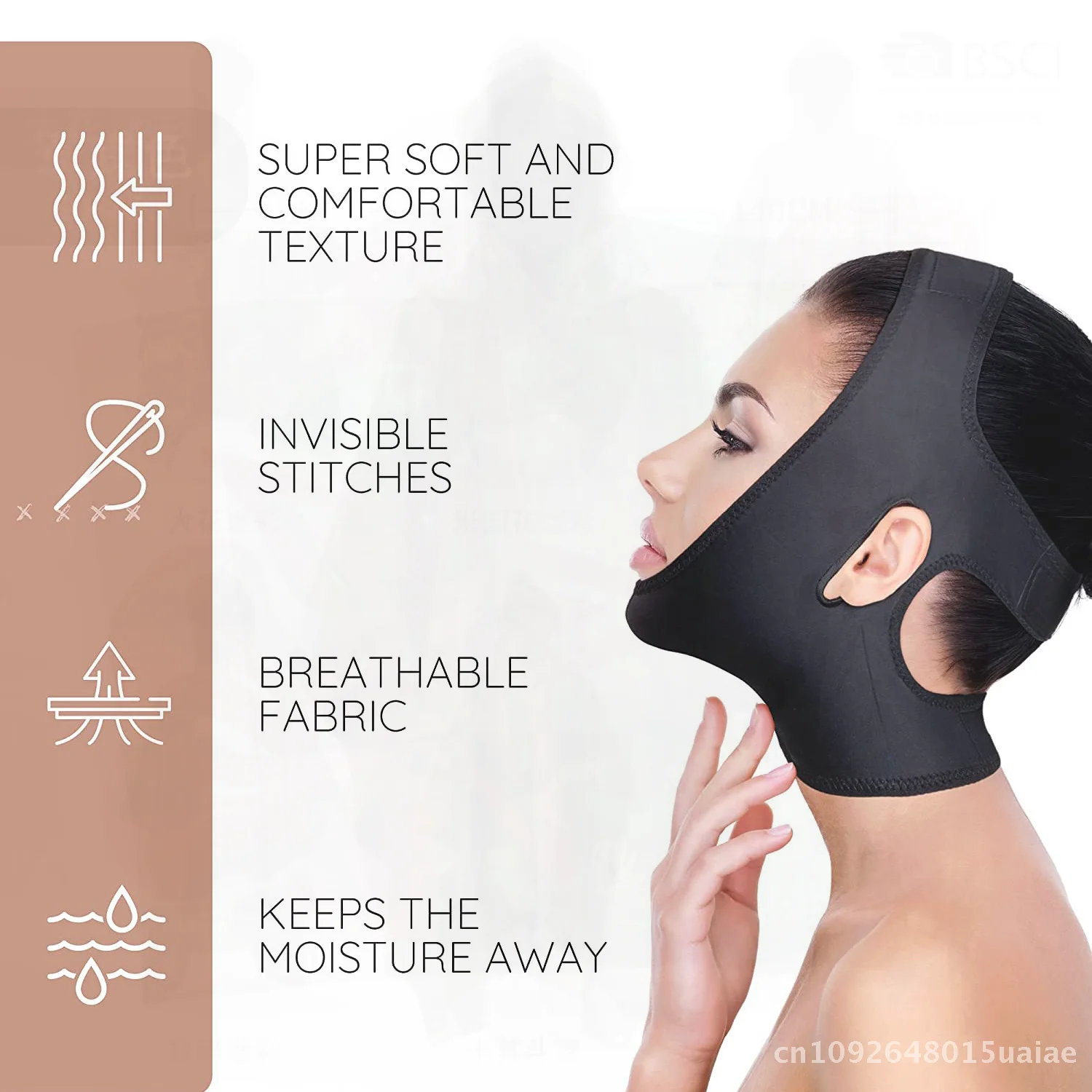 Sangle de Compression pour le cou et le menton en forme de V, Bandage de Lifting du visage, masque Double menton pour le teint foncé, dispositif de beauté multifonctionnel