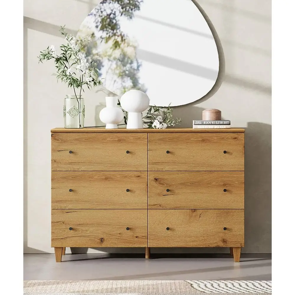 

Шестиярусные деревянные комоды для детских комнат, широкие комоды с ножками из массива дерева, идеально подходят для гостиной, прихожей и детской, O