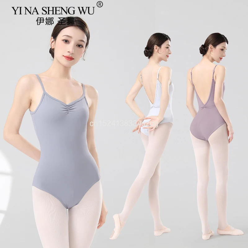 ثياب باليه نسائية عالية المرونة كلاسيكية بروتيل ثياب الرقص ثياب الجمباز النايلون الخامس الظهر الباليه ارتداءها الكبار