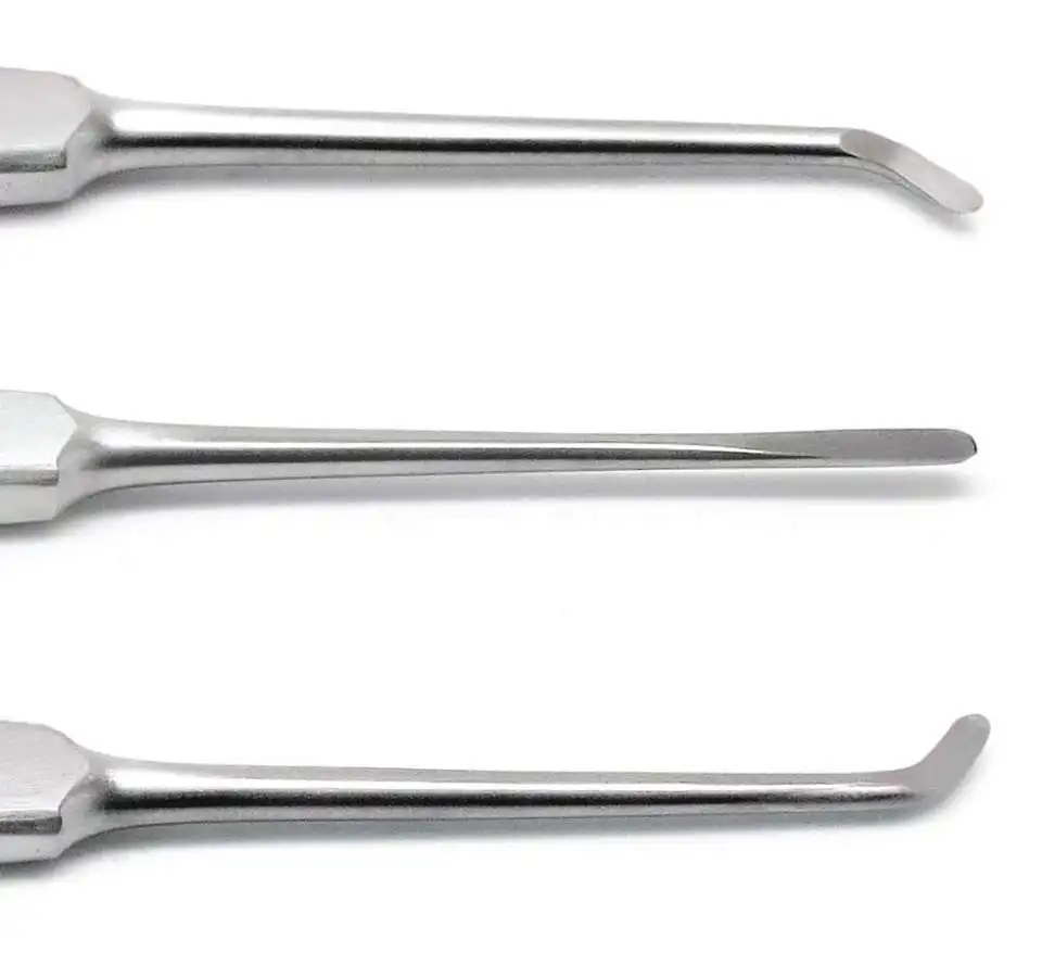 3pcs Dental Warwick James Elevator LEFT, RIGHT, STRAIGHT Surgical Root Elevator Dentistry Oral Surgery Extraction Tools