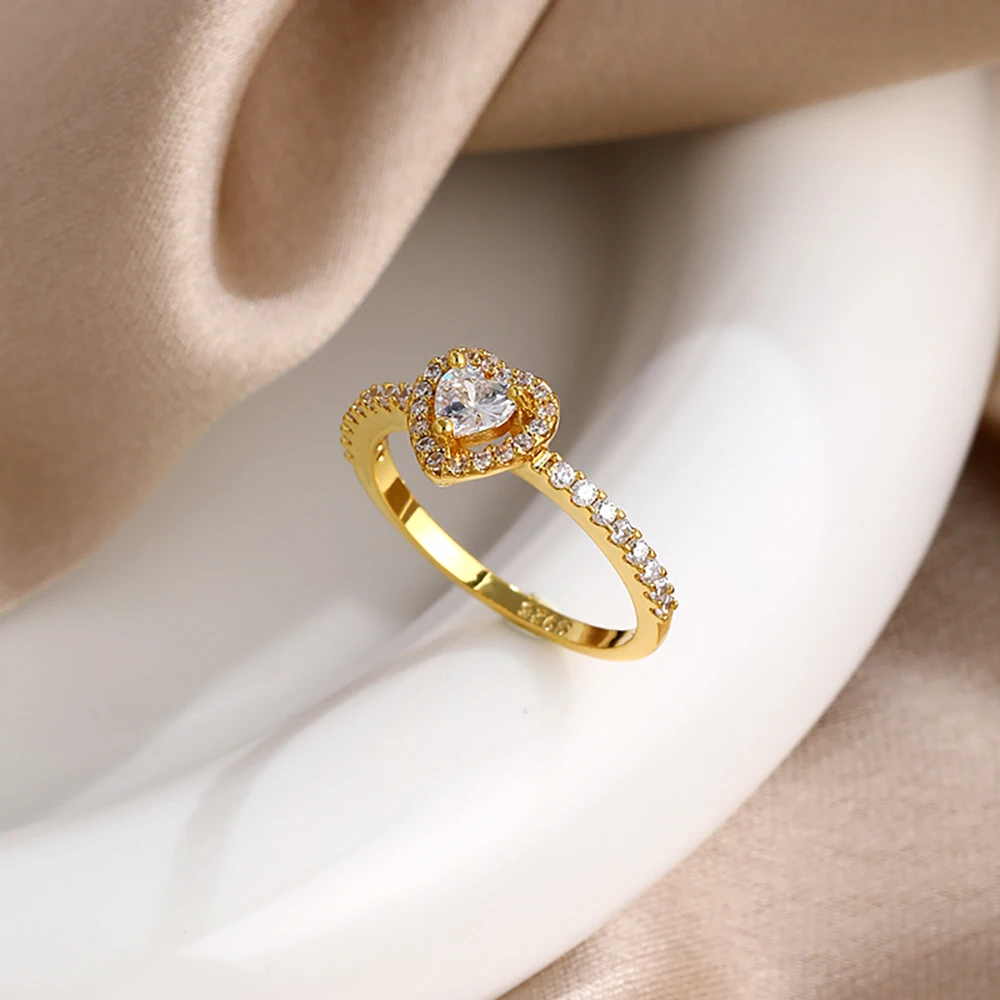 جديد 925 فضة سحر الحب قفل الأحمر على شكل قلب خواتم النساء خواتم غرامة مجوهرات هدايا امرأة الموضة #4