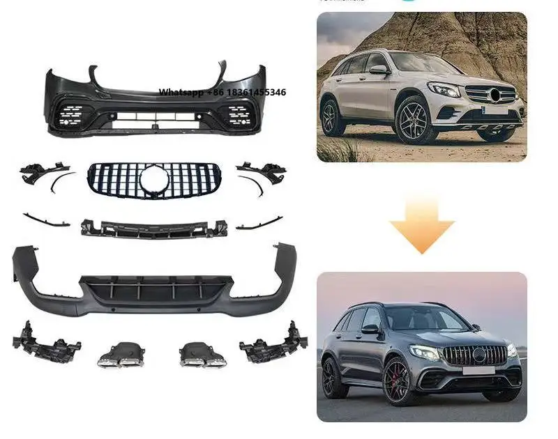 

For 2015-2019 GLC X253 Upgrade Bodykit Front Rear Bumper Grill Facelift GLC Class GLC63 Accessories Conversion BodyKit