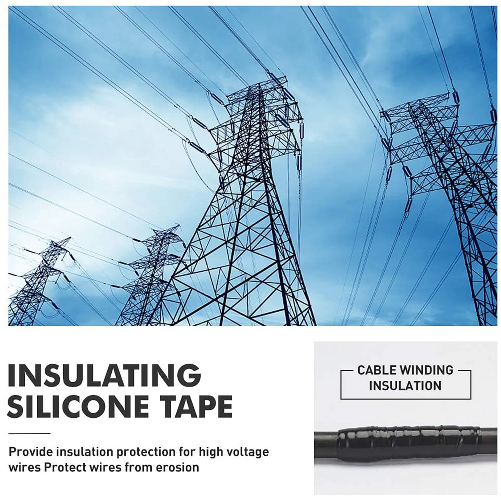 

2Pcs Electrical Adhesive Tape High Temperature Resistant Self-Fusing Silicone Tape Black Green for Industrial Home Electrical