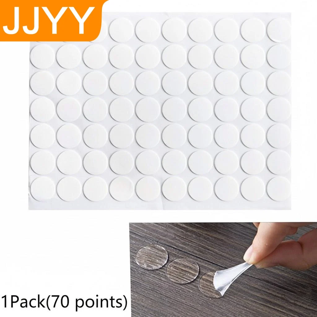 

1Pack 70Points Acrylic Transparent Doublesided Adhesive Round Super Sticky Film Stickers for Scrapbooking
