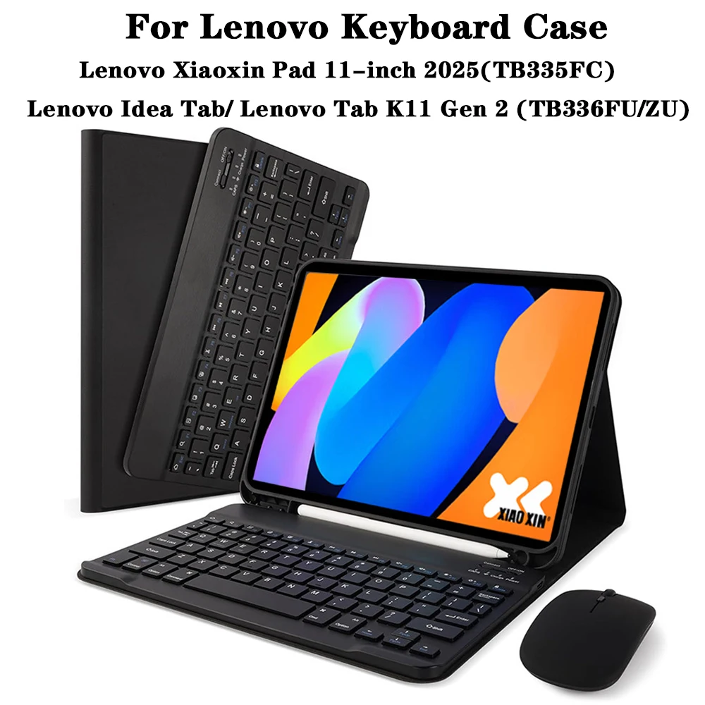 

Case for Lenovo Xiaoxin Pad 11 lnch 2025,For Lenovo Idea Tab / K11 Gen 2 11" Tablet Case with Detachable Keyboard and Pen Slot
