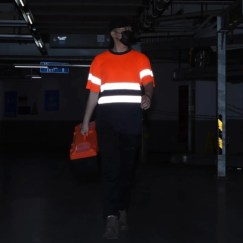高視認性シャツ Hi Vis Tシャツ作業服反射シャツ男作業用マルチポケットワークカーゴパンツ反射