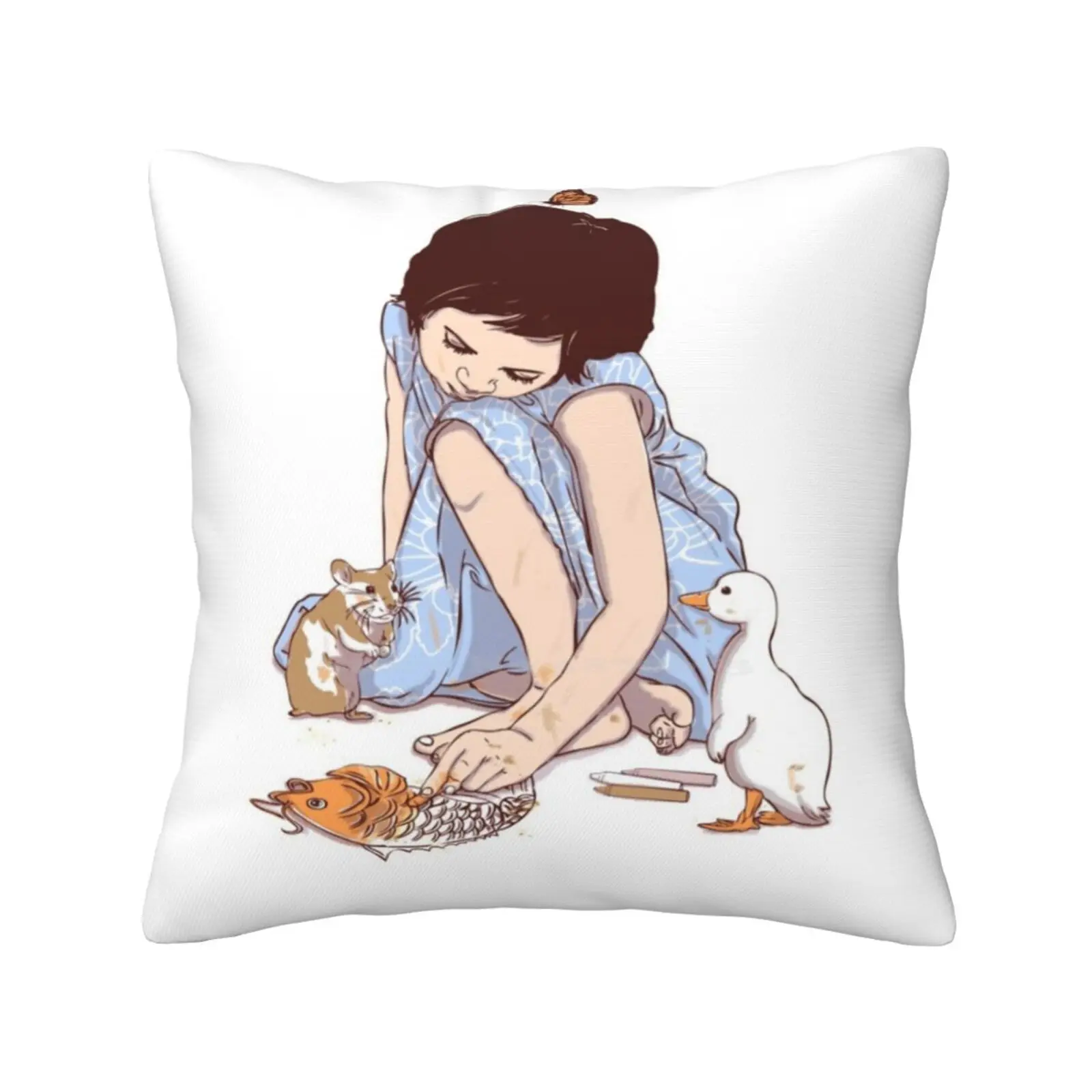 Create Life Fashion Sofa Throw Pillow Cover Pillowcase Hamster Duck Koi Carp Crayon Xiaobaosg Magic Life