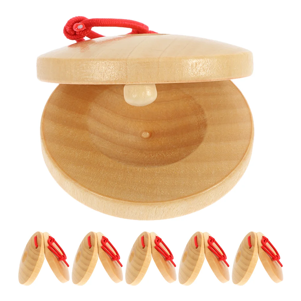 6 Pcs Wooden Castanets Musical Instruments Percussion Small Handheld Make Decision