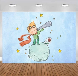 Little Prince Backdrop Telescopio Happy Birthday Party Baby Shower 1st Photography Background Photo Banner Decoration