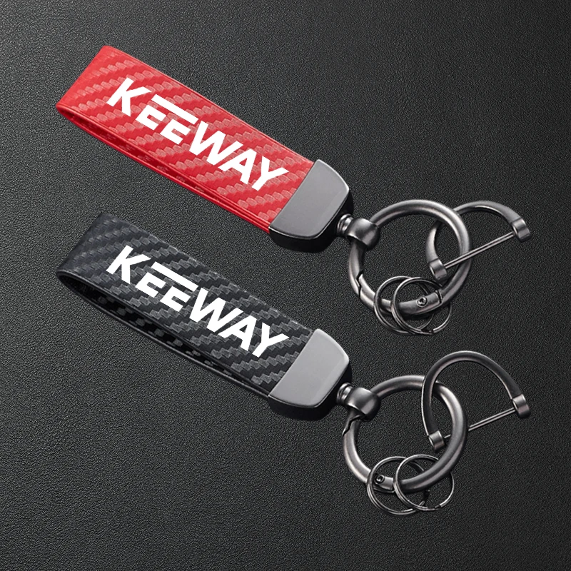 Llavero de Motocicleta de Cuero Texturizado de Fibra de Carbono para Keeway Hurricane 50, Vieste 300, Zahara, RKR, RKV, RKF 125, RKS 150