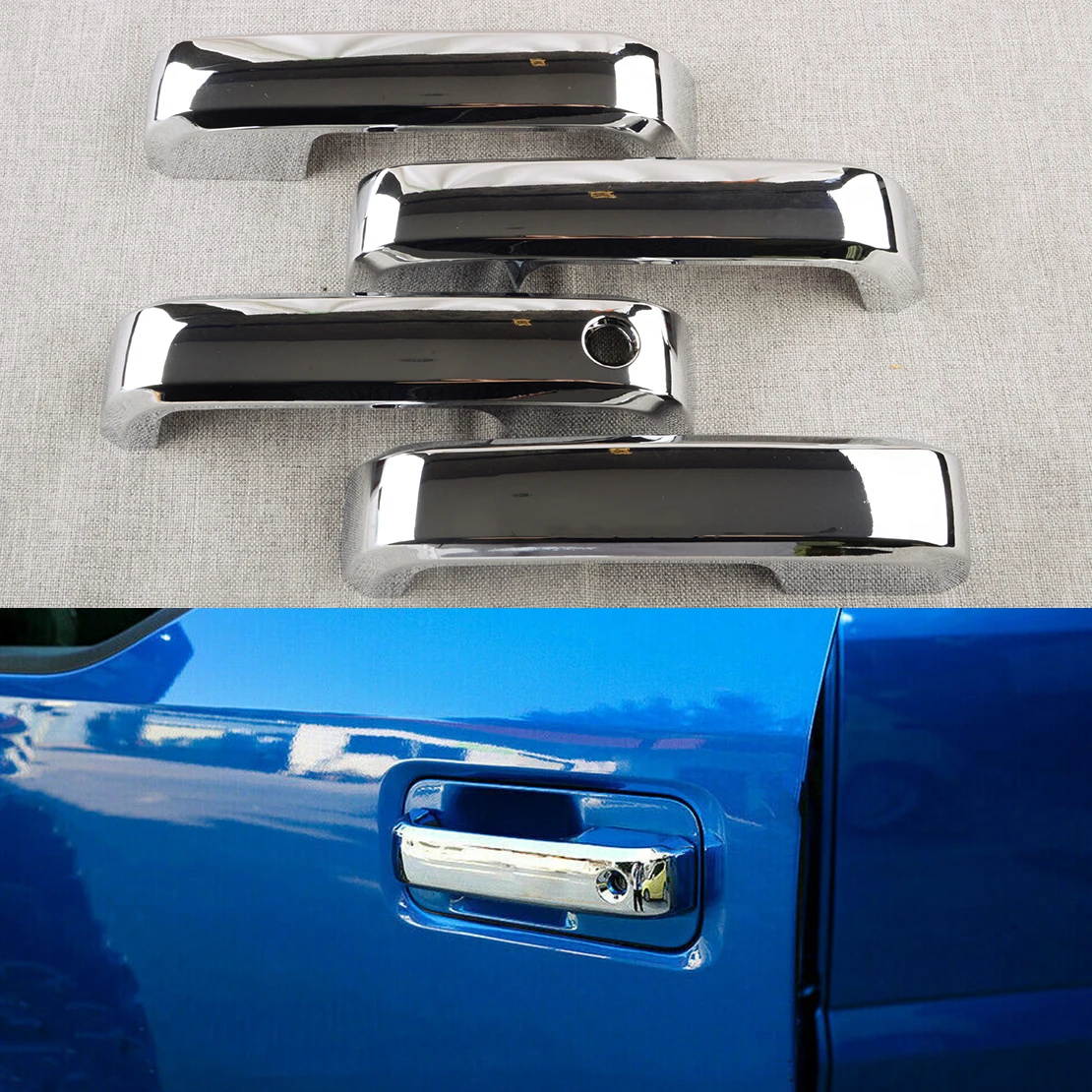 Car Outside Outer Door Handle Cover Trim Frame Cap Shell 1 Hole Fit for Ford F150 F-150 2015 2016 2017 2018 2019 2020