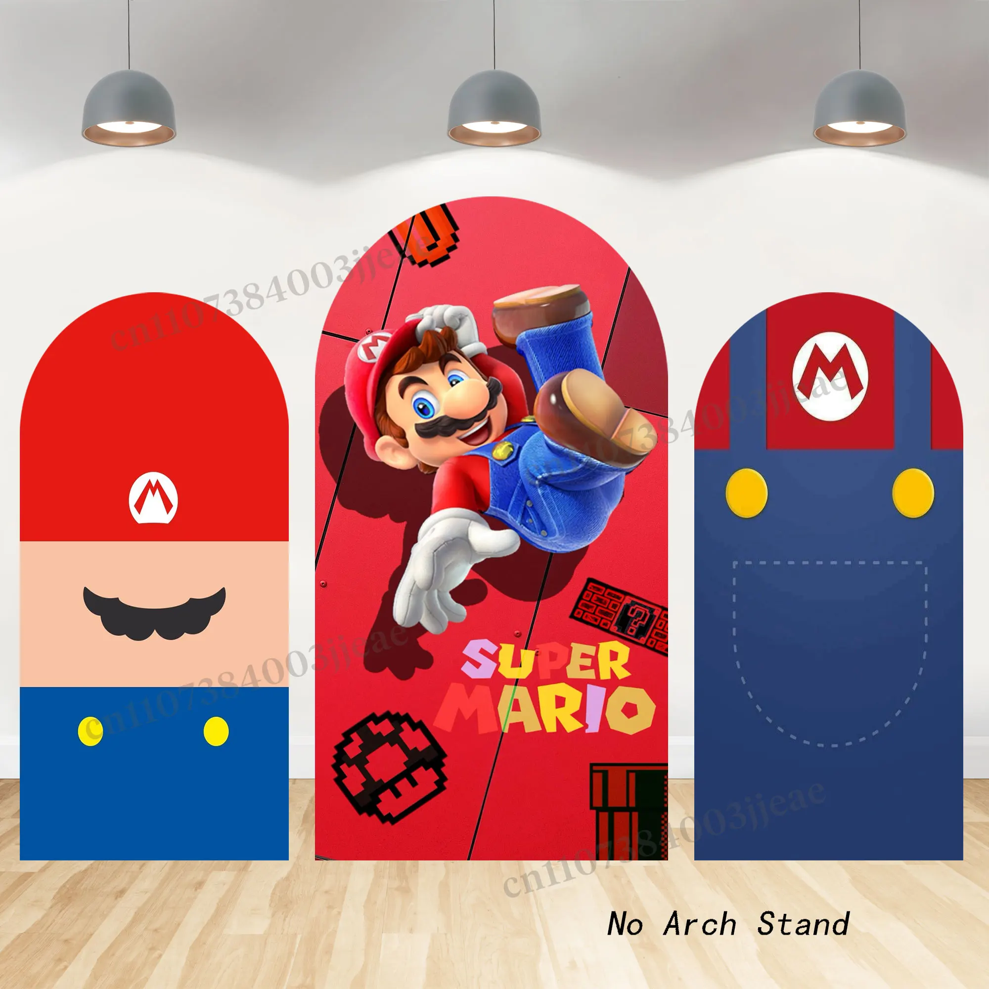 

Фон с красной аркой Супер Марио для детей и мальчиков, фон для дня рождения, украшения, баннер для детского душа, принадлежности для фотостудии