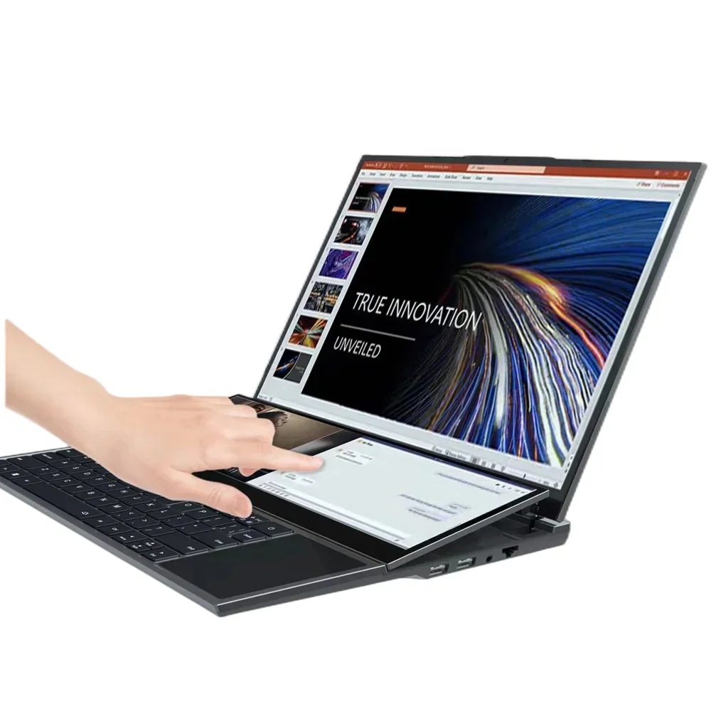 New Design Premiurn 16 Inch + 14 Inch Touch Dual Screen Monitor M.2 2280 Ssd  Core I7-10850H 10Th Gen Double Screen Laptop