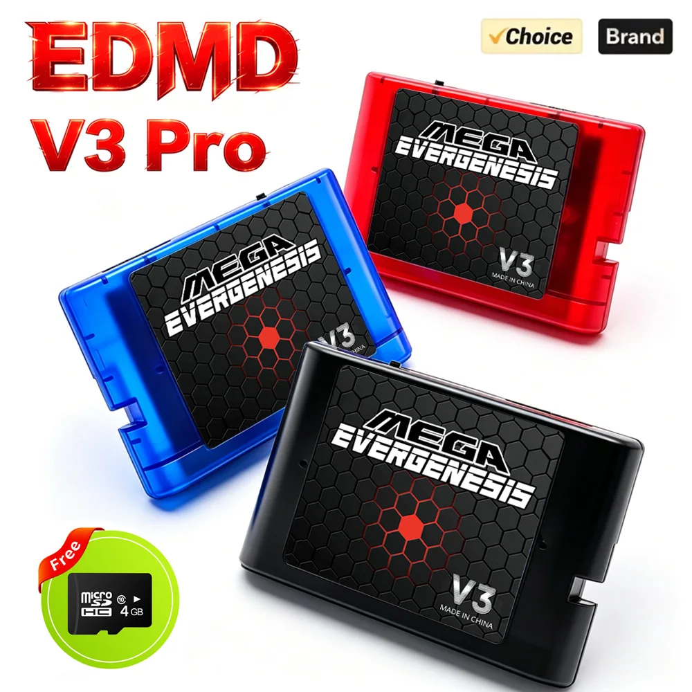 EDMD 3000 in 1 FlashCard MD V3 Pro Game Cartridge For SEGA Genesis